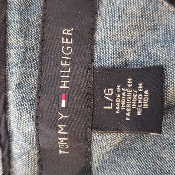 Tommy Hilfiger Men's Polo Top Black stripes Size Large 100% Cotton - Picture 6 of 11